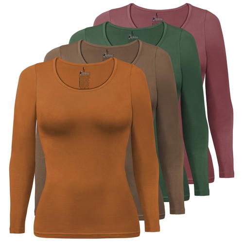 Damen langarmshirt 4er set - damen,